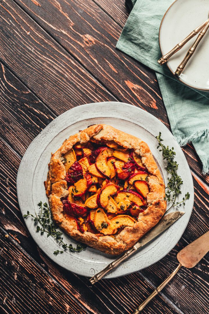 Brown Sugar Peach Galette with Lemon Thyme | sweet miscellany